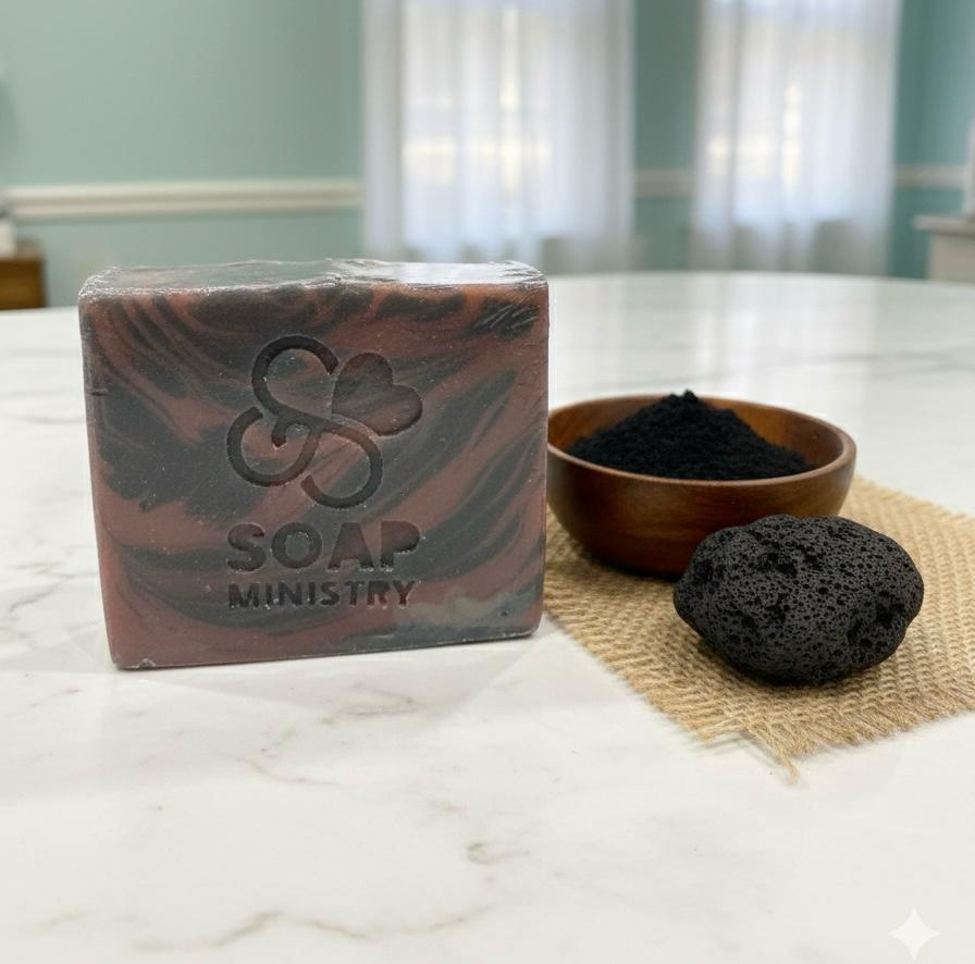 Bamboo Charcoal Pink Clay Cold Process Face Soap SoapMinistry